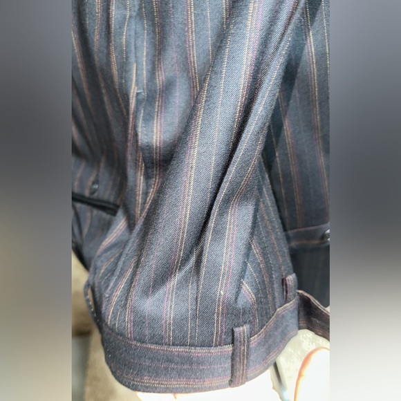 100% Italian wool/Super 120s/Navy multi striped/Mens suit/Jacket/2-pants - Picture 5 of 7